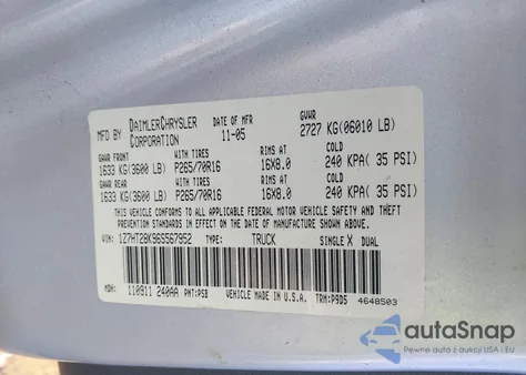 2006 Mitsubishi Raider Ls z USA, uszkodzony, nr VIN 1Z7HT28K96S567952